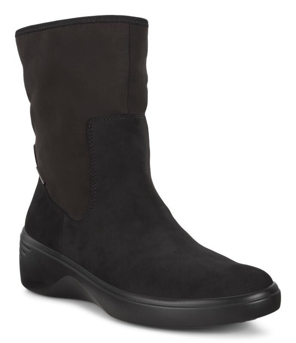 Botas Mujer - ECCO Soft 7 Wedge Mid - Negros - BRY168329